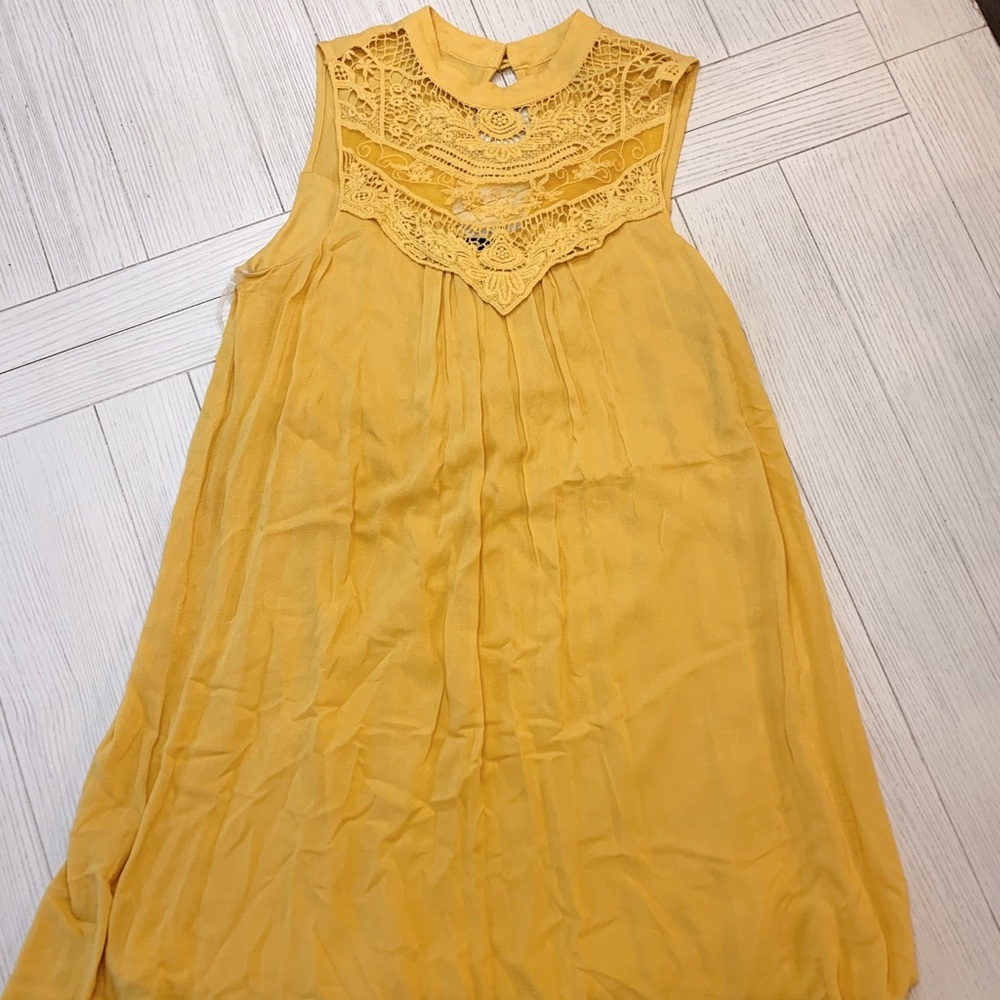 Mustard Yellow Babydoll-Style Dress